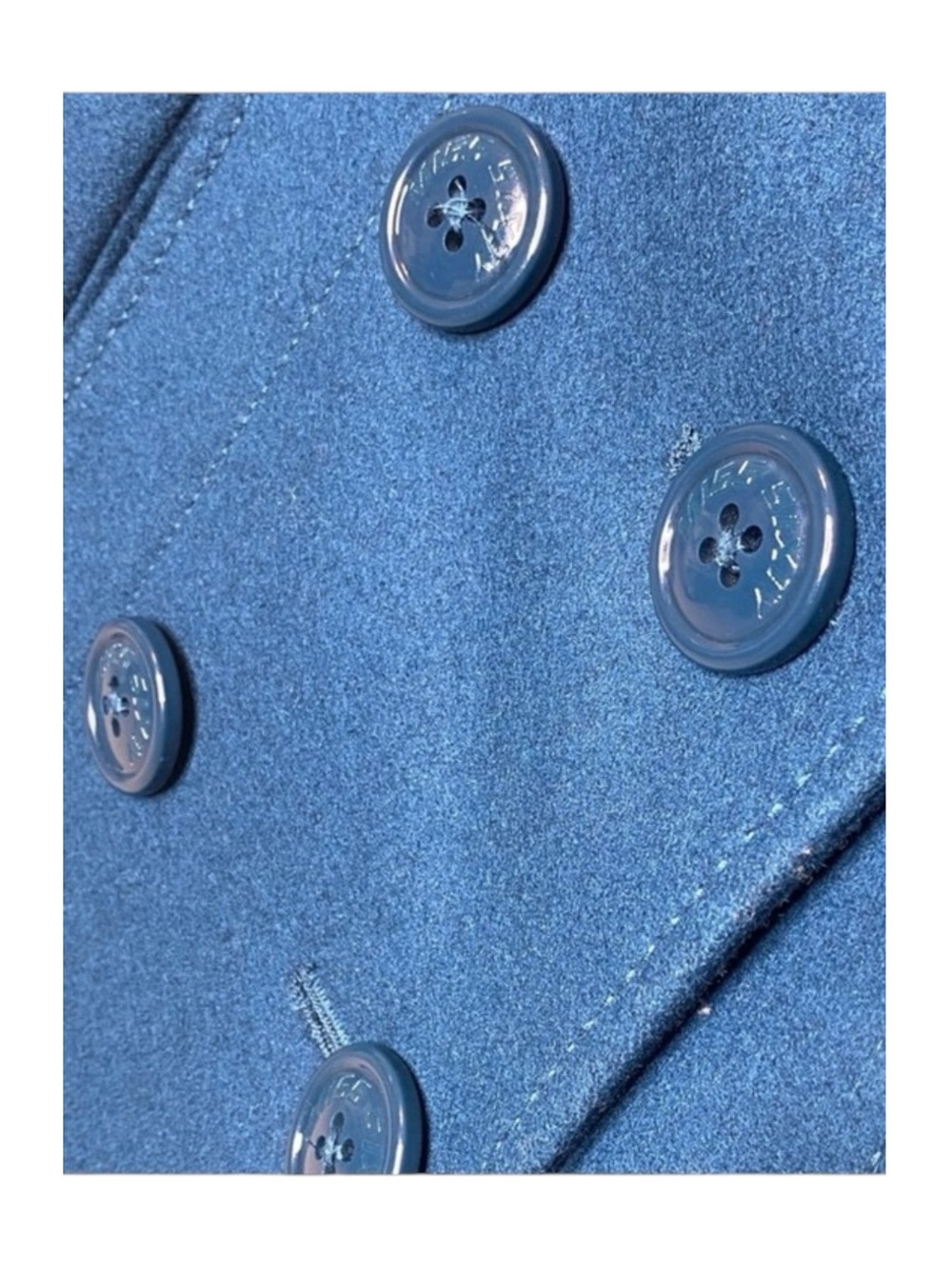 Miss Sixty ☻︎ Wool Double Breasted Pea Coat w/ Stitch Detail ☻︎ Aegean Blue ☻︎ S - Picture 4 of 16